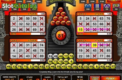 Game Screen. Mayan Bingo slot