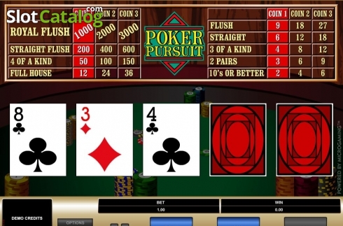 Écran2. Poker Pursuit (Microgaming) Machine à sous