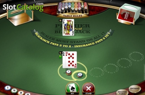 Skärmdump4. Premier High Streak Blackjack slot