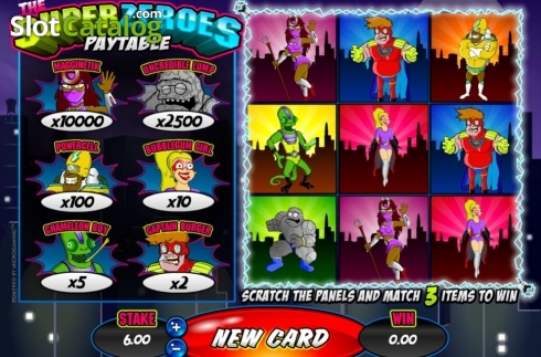 Game Screen. Super Zeroes slot
