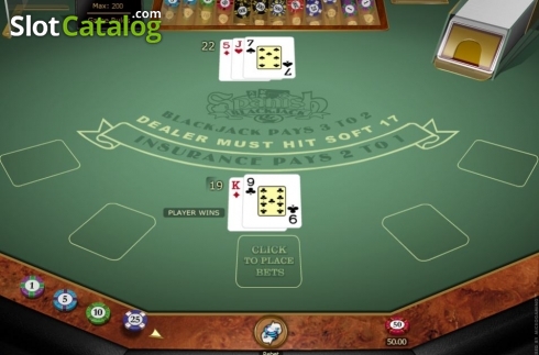 Bildschirm5. Spanish 21 Blackjack Gold slot