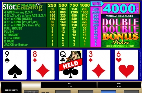 Ekran2. Double Double Bonus Poker (Microgaming) yuvası