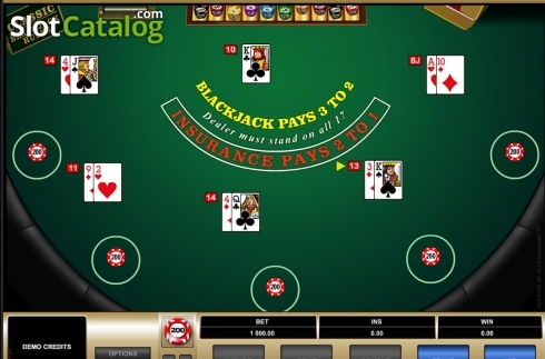 Game screen. Bonus Blackjack (Games Global) slot
