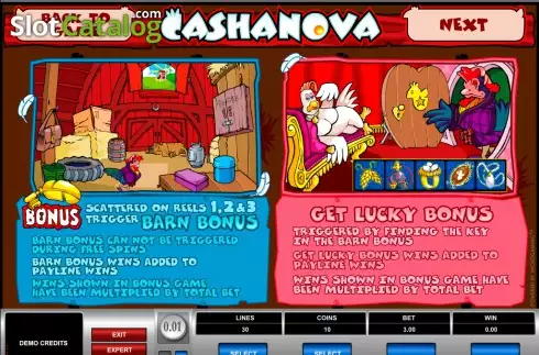 Bildschirm2. Cashanova slot