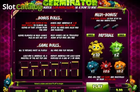 Screen2. Germinator slot