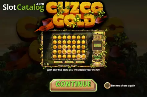 Start Game screen. Cuzco Gold slot