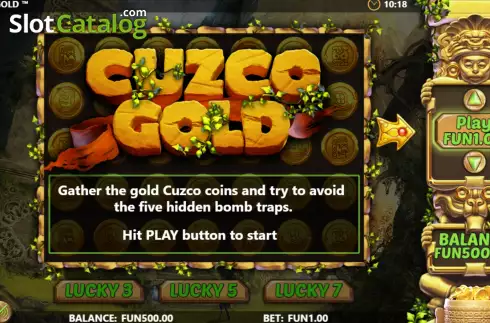 Game screen. Cuzco Gold slot
