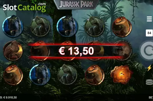 Win Screen. Jurassic Park (Microgaming) slot