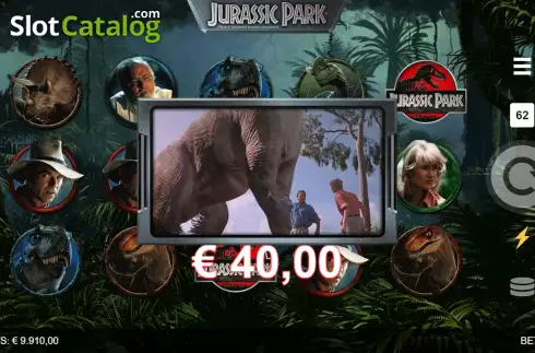 Schermo6. Jurassic Park (Microgaming) slot