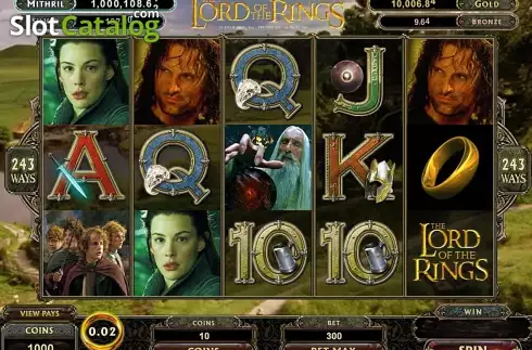 画面2. Lord of the Rings Jackpot カジノスロット