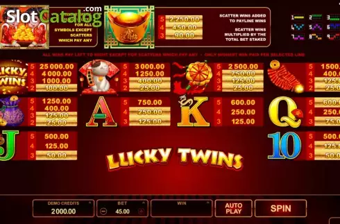 Schermo2. Lucky Twins (Microgaming) slot