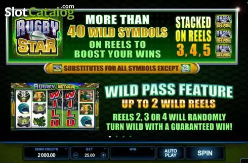 Screen2. Rugby Star slot