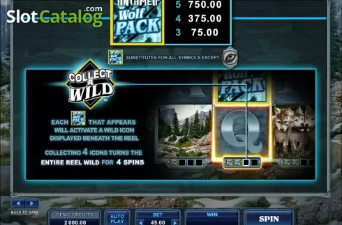 Screen3. Untamed Wolf Pack slot