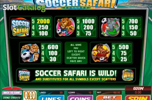 画面4. Soccer Safari (サッカー・サファリ) カジノスロット