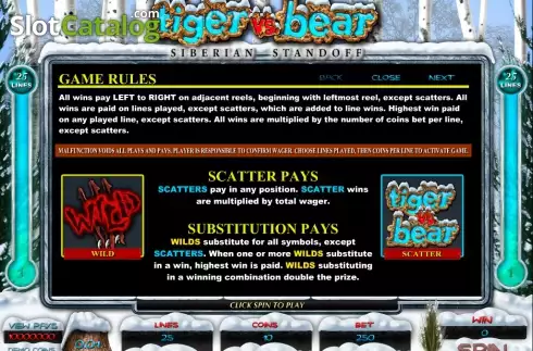 1. Tiger vs Bear カジノスロット