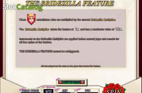 画面4. Bridezilla (ブライドジラ) カジノスロット