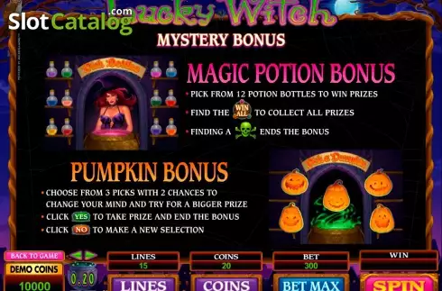 Bildschirm3. Lucky Witch (Microgaming) slot