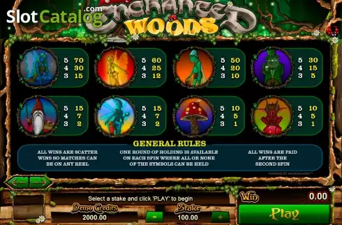 Skärmdump3. Enchanted Woods slot