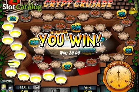 Win Screen . Crypt Crusade slot