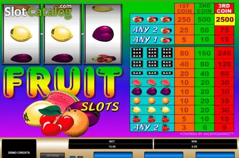 画面2. Fruit Slots (Microgaming) カジノスロット