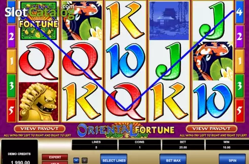Screen 2. Oriental Fortune slot
