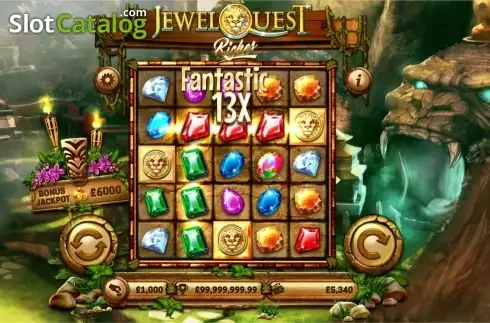 Pantalla 1. Jewel Quest Riches Tragamonedas 