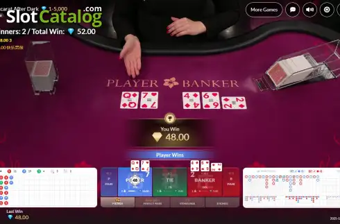 Schermo3. Baccarat After Dark slot