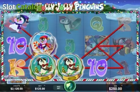 Skärmdump3. Holly Jolly Penguins slot