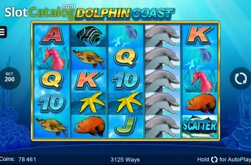 Reels screen. Dolphin Coast slot