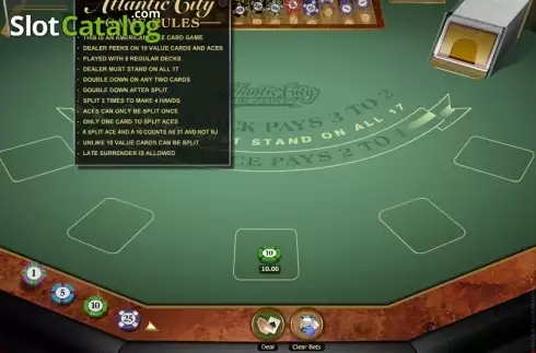 Ecran2. Atlantic City Blackjack Gold slot