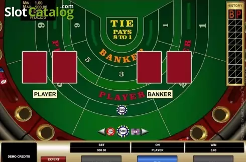 Game Screen 2. High Limit Baccarat (Microgaming) slot