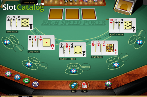 画面2. High Speed Poker MH (Microgaming) カジノスロット