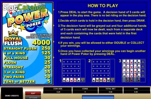 Скрін2. Tens or Better Power Poker (Games Global) слот