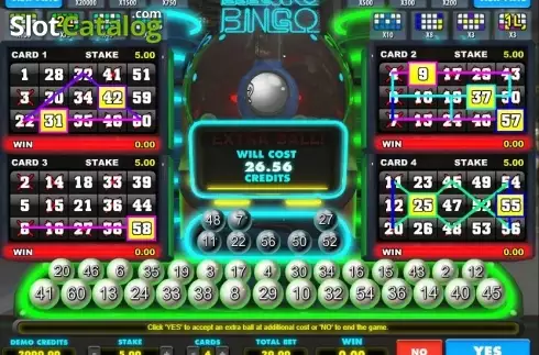 Game Screen. Electro Bingo slot