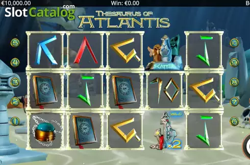 Game Screen. Thesaurus Of Atlantis slot