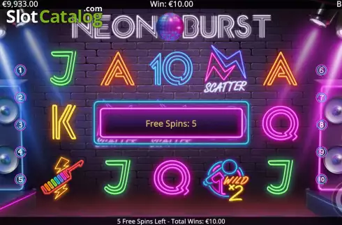 Free Spins Win Screen 2. Neon Burst slot