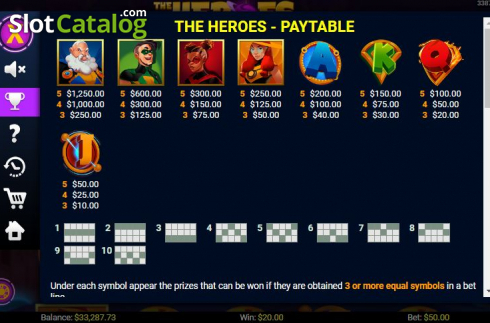 Bildschirm6. The Heroes slot