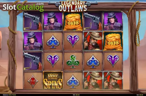 Reel screen. Legendary Outlaws slot