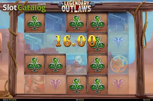 Win screen. Legendary Outlaws slot