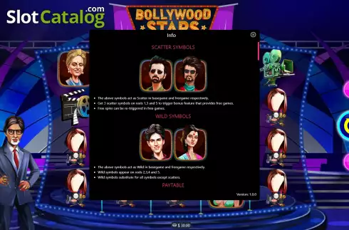 Symbols. Bollywood Stars (Mplay) slot