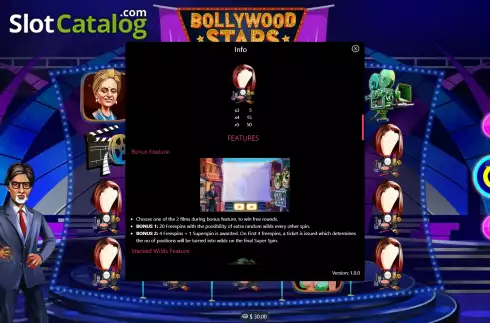 Features. Bollywood Stars (Mplay) slot