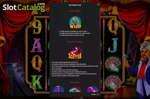 Paytable. Mystic Magician slot