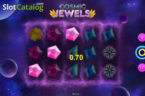 Win Screen. Cosmic Jewels (Mplay) slot