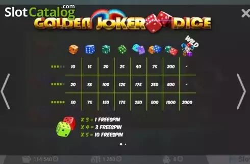 Bildschirm2. Golden Joker Dice slot