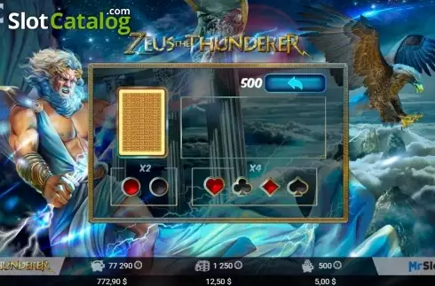 Gamble screen. Zeus the Thunderer (MrSlotty) slot