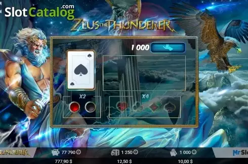 Gamble win screen. Zeus the Thunderer (MrSlotty) slot