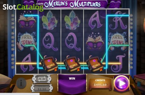 Win screen 2. Merlins Multipliers slot