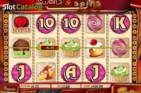 Wild Win screen. Sweets & Spins slot
