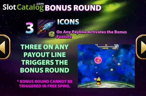 Bonus round screen. Space Bucks slot