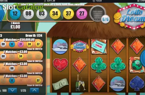 Win screen. Lotto Dream slot